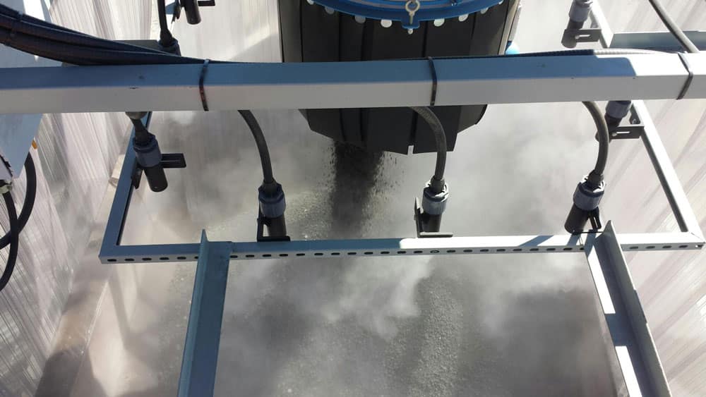 Products for controlling and reducing fugitive dust emissions in aggregate, cement, and sand plants, addressing silica-related hazards during conveying, crushing, and loading.