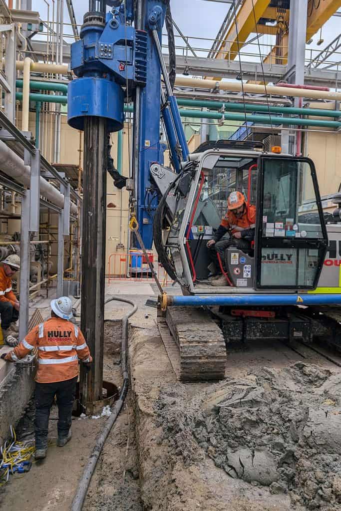 The Baltec Team installing piling for gas turbine exhaust systems